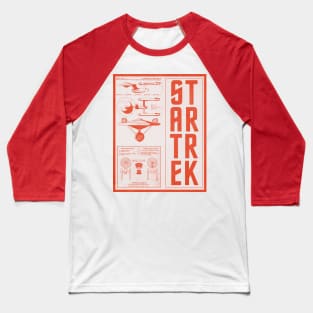 Spaceship Schematic Baseball T-Shirt